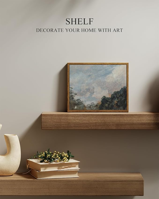 InSimSea Framed Canvas Wall Art, Vintage Landscape Painting, Rustic Nature - Image 2