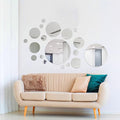 Shappy 32 Pcs Acrylic Mirror Wall Stickers Removable Round Wall Decal Circle by Shappy