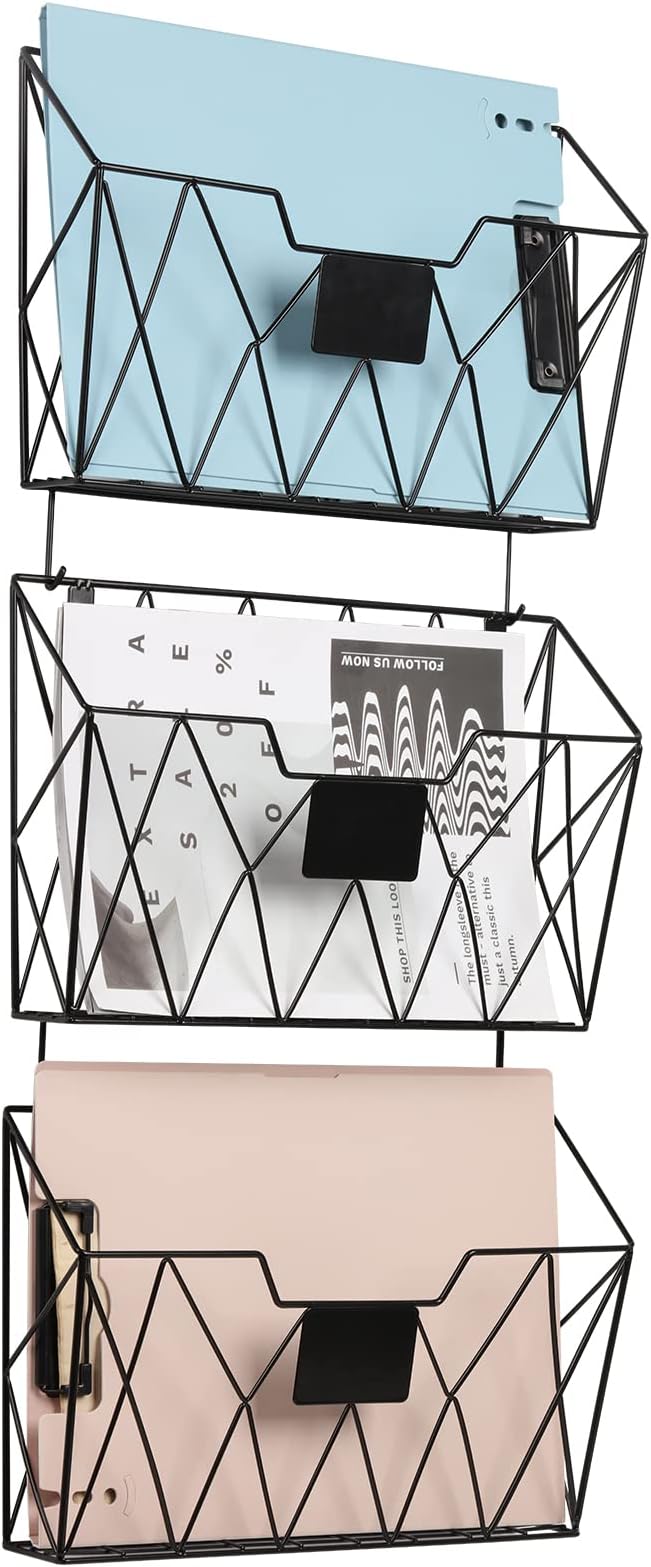 YBING Wall File Organizer for Office Hanging Wall File Holder and Basket Set of by YBING