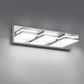 Modern LED Small Bathroom Lights Fixtures 3-Light, Stainless Steel Chrome by JZEKVN