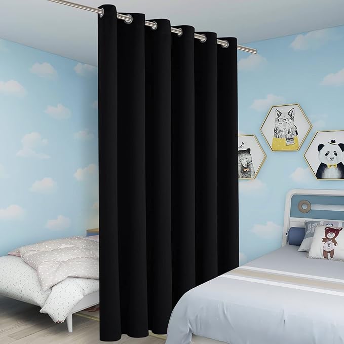 BONZER Room Divider Curtain Grommet Thermal Insulated Wide Blackout Curtains - Image 5