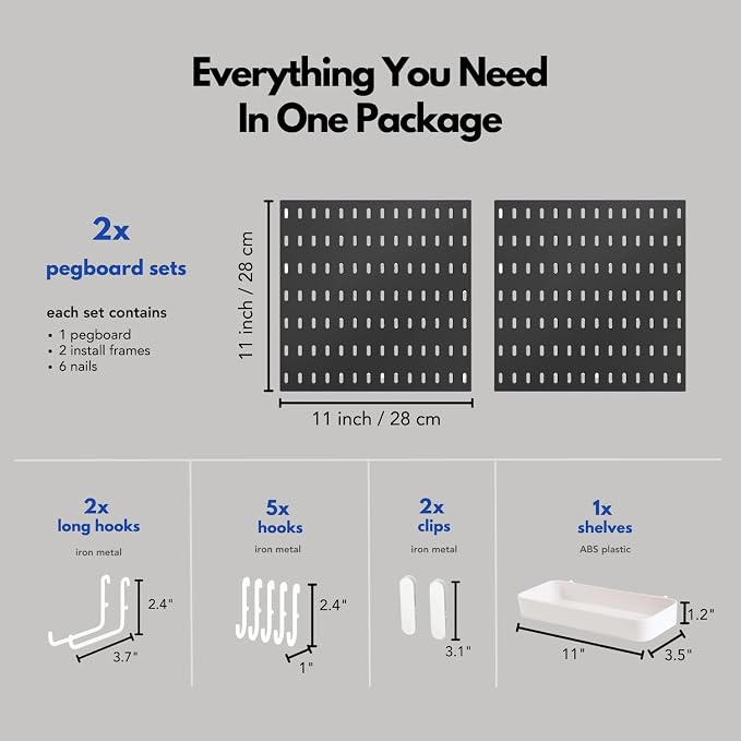 Keepo Peg Board Wall Organizer – Plastic Pegboard Panels, Modular Peg Board - Image 4
