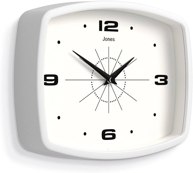 JONES CLOCKS® Movie Wall Clock | Retro Rectangular Clock | 10 inch | White | - Image 2