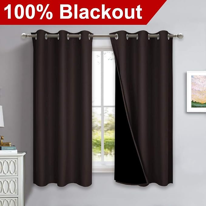 NICETOWN 100% Blackout Short Curtains - Image 2