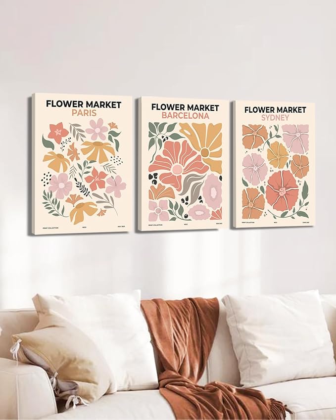Sage Green Boho Wall Art Set of 3, Minimalist Framed Wall Art Geometric Line - Image 5