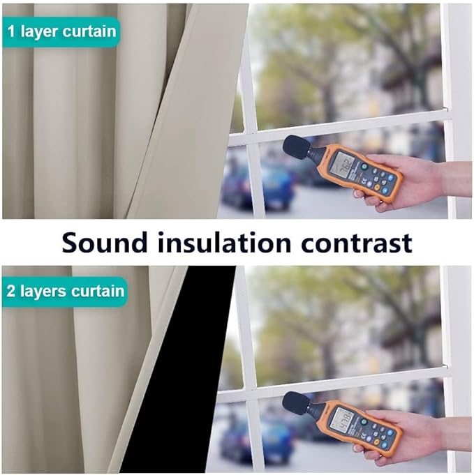 NICETOWN Natural 100% Blackout Lined Curtains, 1 Pair, 2 Thick Layers Narrow - Image 4