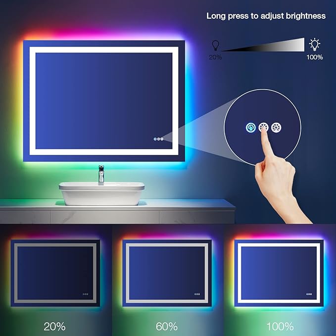 LOAAO 50"X30" LED Bathroom Mirror - Image 5