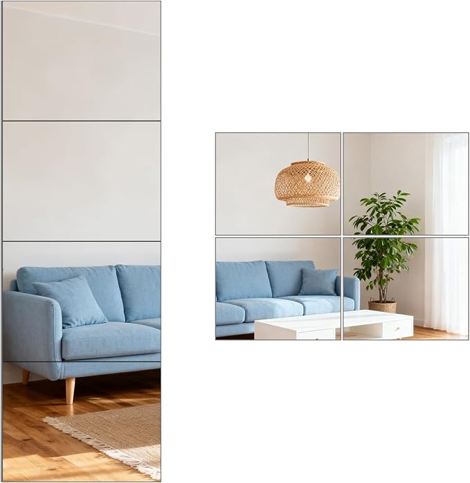 Stick on Small Mirror for Wall Decor, Plastic Non Glass Sticky Kids Safety by SAFEE+MRROR