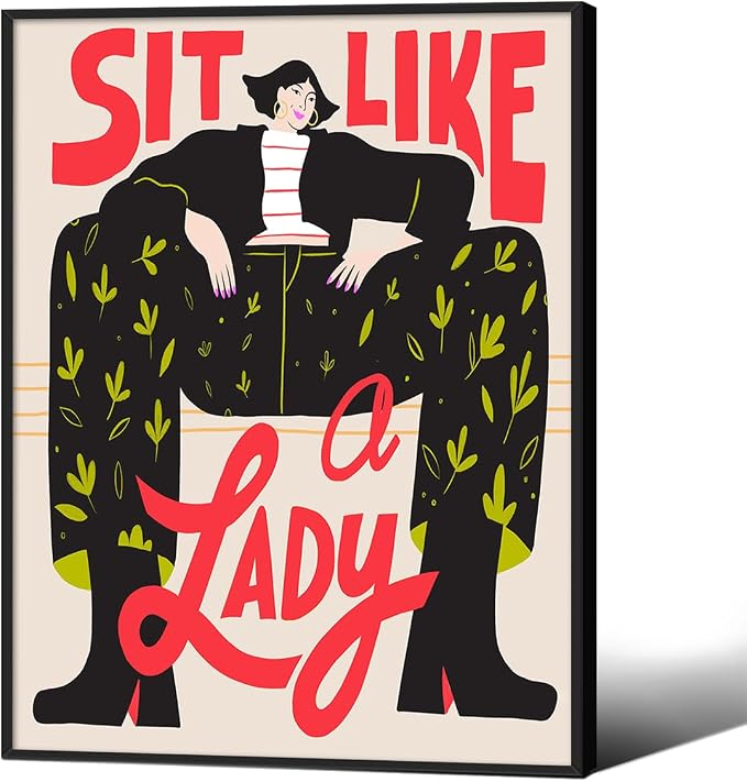 Funky Feminist Wall Art Vintage Trendy Equal Rights Canvas Poster 08x10 inch by Medpol