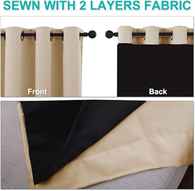 NICETOWN Living Room Completely Shaded Draperies, Privacy Protection & Noise - Image 5