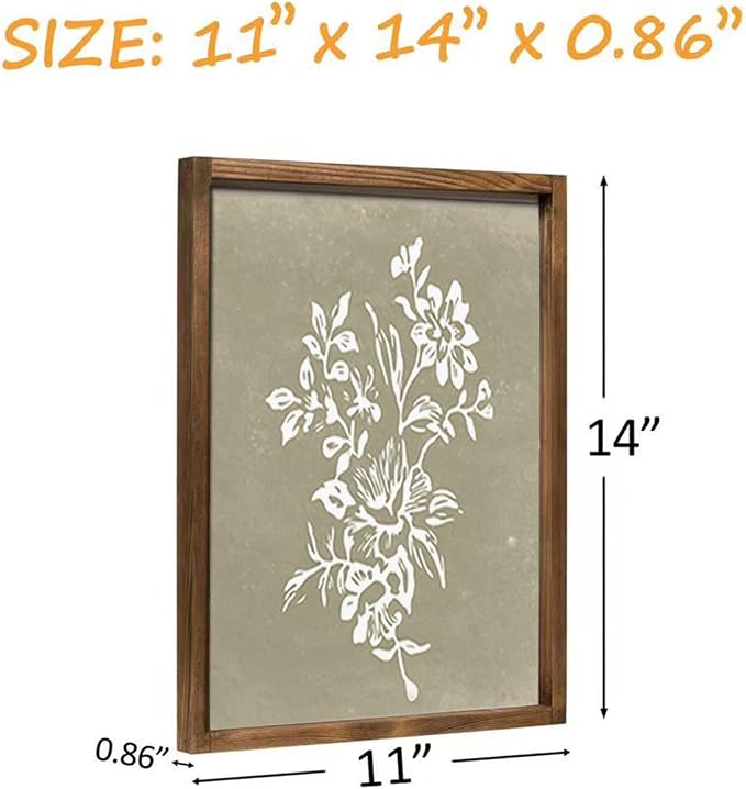 Framed Boho Wall Art Set of 4 for Wooded Minimalist Botanical Print Wall Art - Image 5