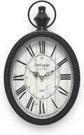 Menterry Small Retro Oval Wall Clock, Antique Old Design, Battery Operated by Menterry