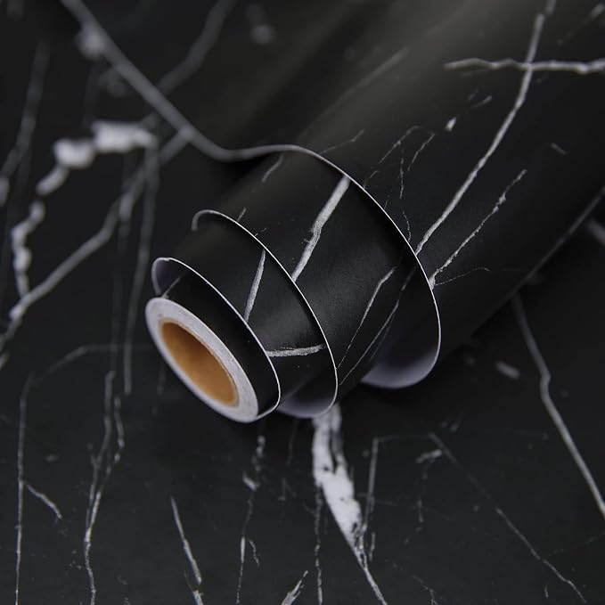 practicalWs 17.71''×196.8'' Marble Contact Paper Black/White Peel and Stick - Image 8