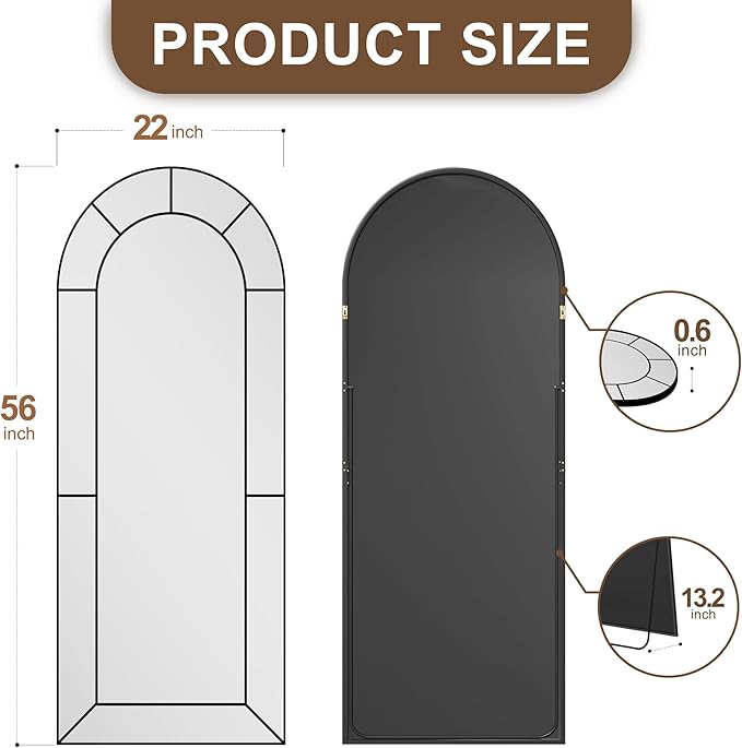 Wall Mirror, Full Length Floor, Window Pane - Image 5