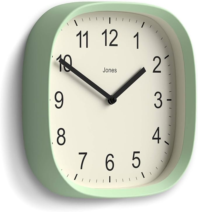 JONES CLOCKS® Sprite wall Clock | Modern Retro Rounded Square Clock | 10 inch | - Image 2