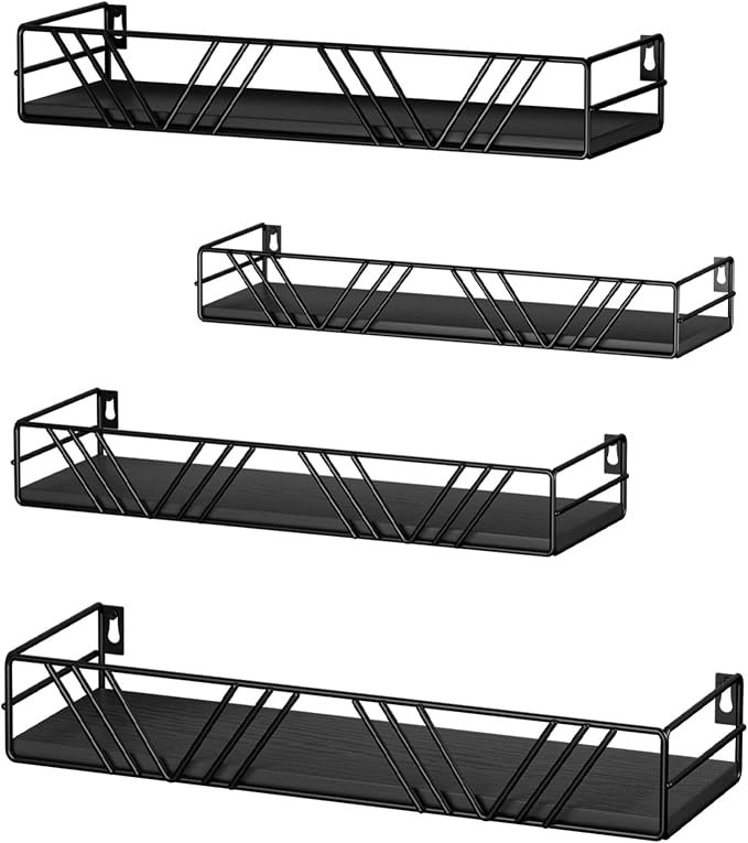 Amaoot Floating Shelves for Wall Set of 4, Different Sizes Mounted Wood by Amoot