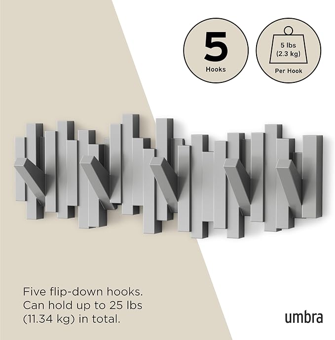 Umbra Sticks Wall-Mounted Coat Rack Rail Hook - Image 5