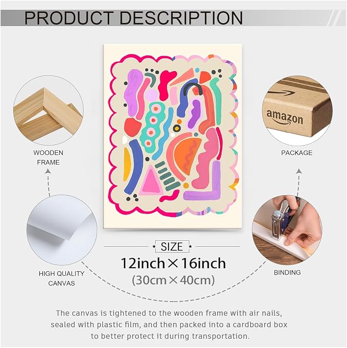 Funky Cute Kids Abstract Wall Art Trendy Bright Colorful Poster 12x16 inch - Image 2