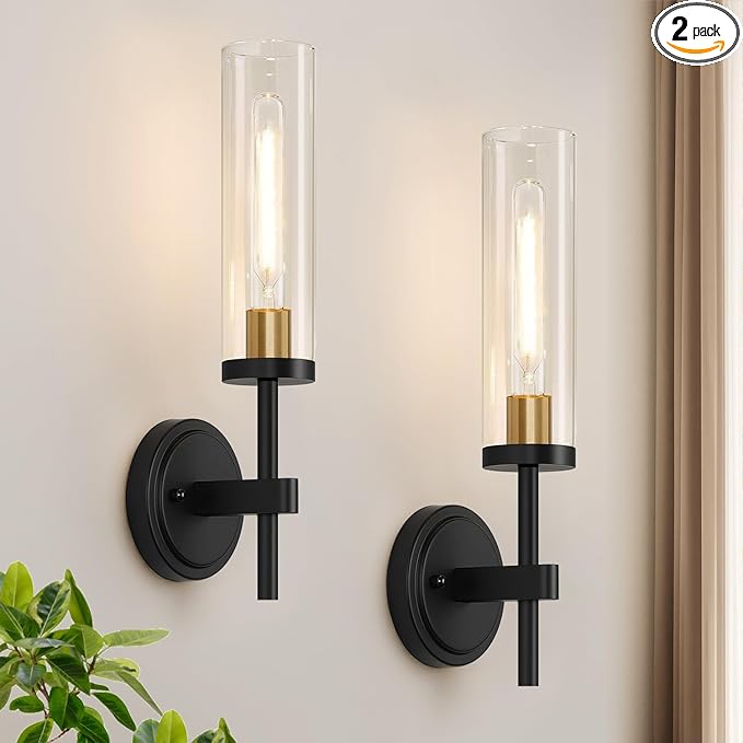 MOKATNG Wall Sconces Set of Two, Hardwired Sconces Wall Decor Set of 2 by Bathroomlightfixtures