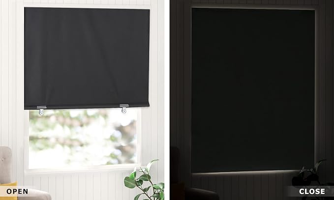 LazBlinds 100% Blackout Roller Shades, No Tools No Drill Cordless Blinds - Image 7