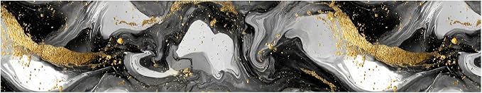Marble Wave Wallpaper Border 196x4 Inch Peel and Stick Wall Border Black White - Image 8
