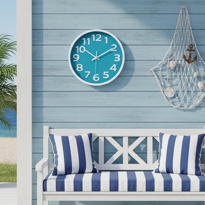 Crosstime Wall Clock Silent Non Ticking Indoor Outdoor Clock Battery Operated - Image 6