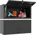 Garage Wall Cabinet with Flip-Up Door, Lockable Metal Storage Cabinet Wall by BIZOEIRON