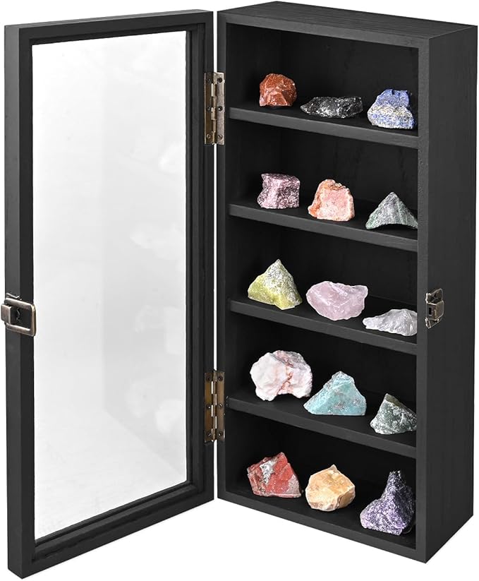 Ikee Design Wall Mounted Wooden Collectible Display Case 5 Shelf Display by IkeeDesign