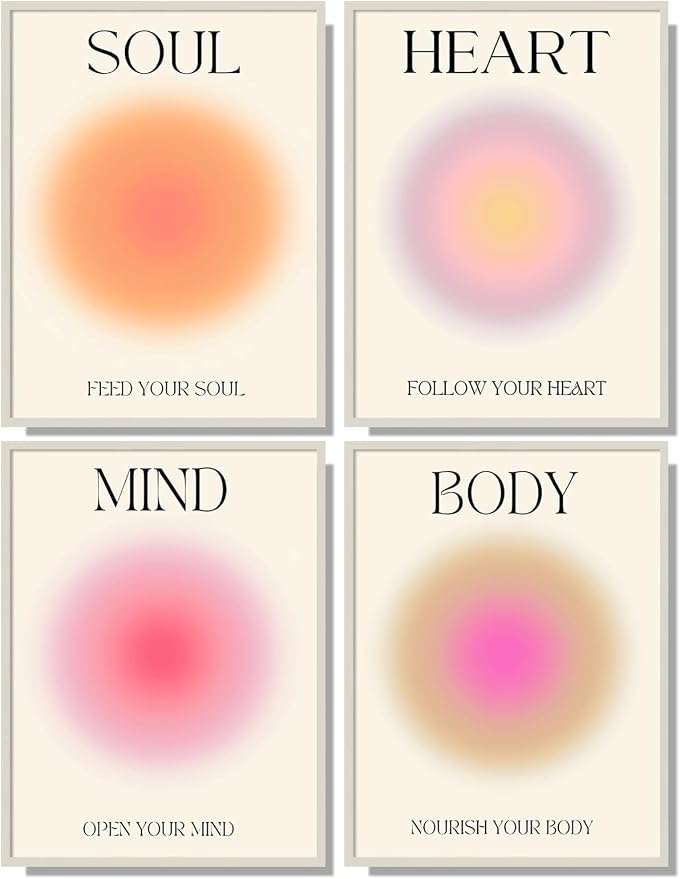 NCYEL 4 colorful abstract halo posters angel number positive energy by NCYEL