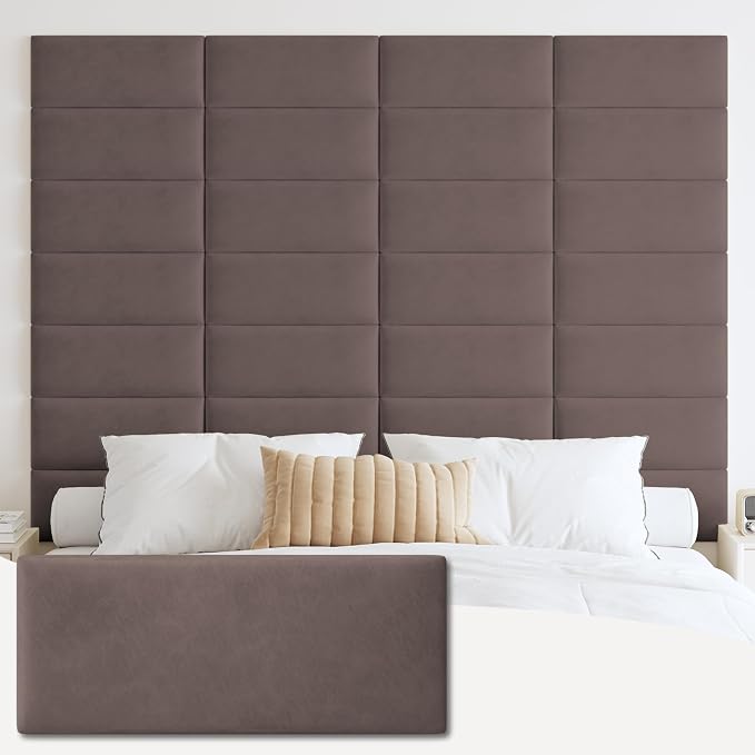 IFNOW Wall Mounted Upholstered Headboard Full, 3D Peel and Stick Soundproof by IFNOW