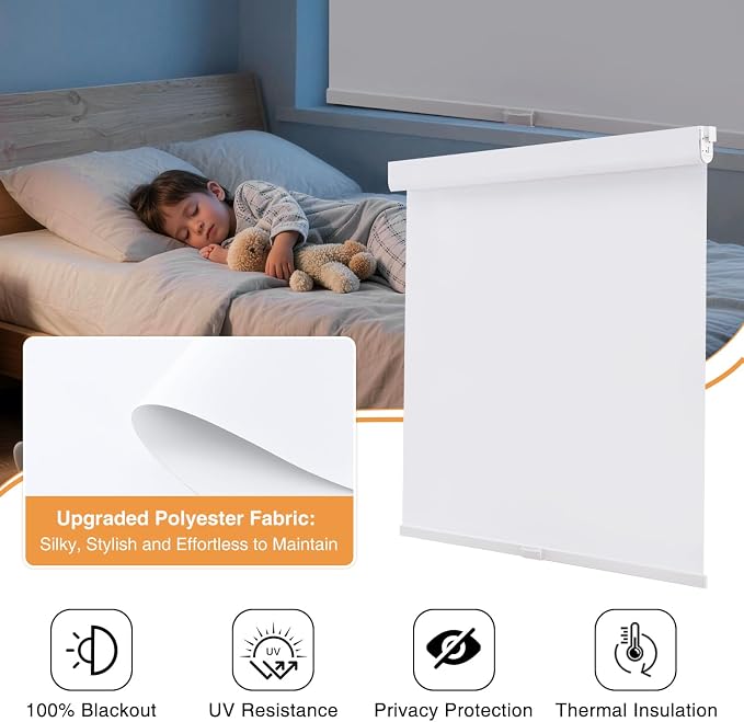 AOSKY No Drill Cordless Blackout Roller Shades - Image 6