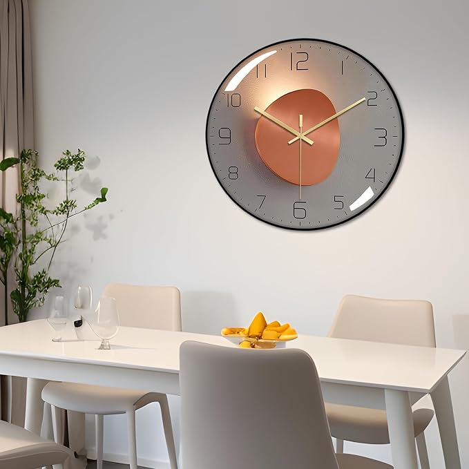 Ergocar Wall Clock, Art Deco Wall Clock, Non-Ticking Silent Modern Metal Wall - Image 2