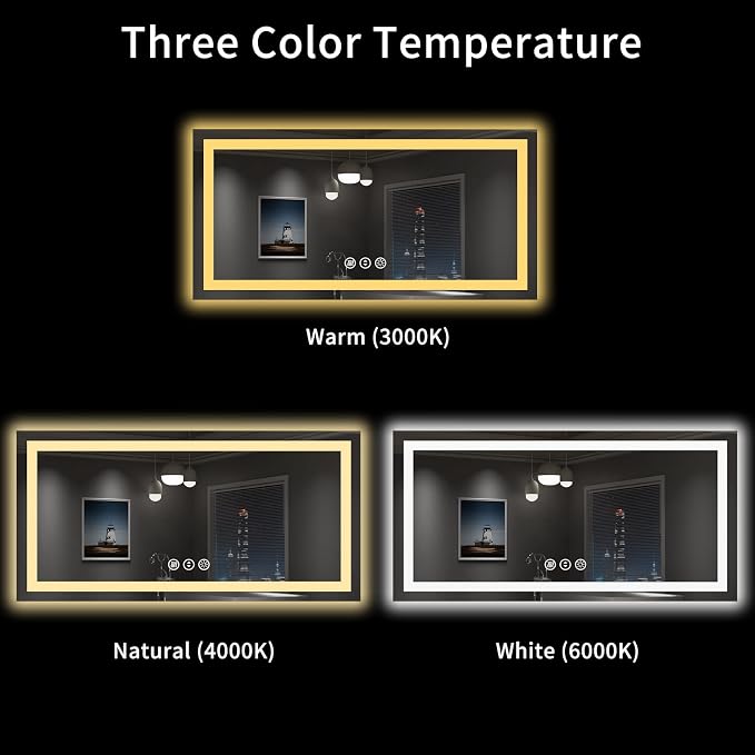 LOAAO 55X30 LED Bathroom Mirror - Image 5