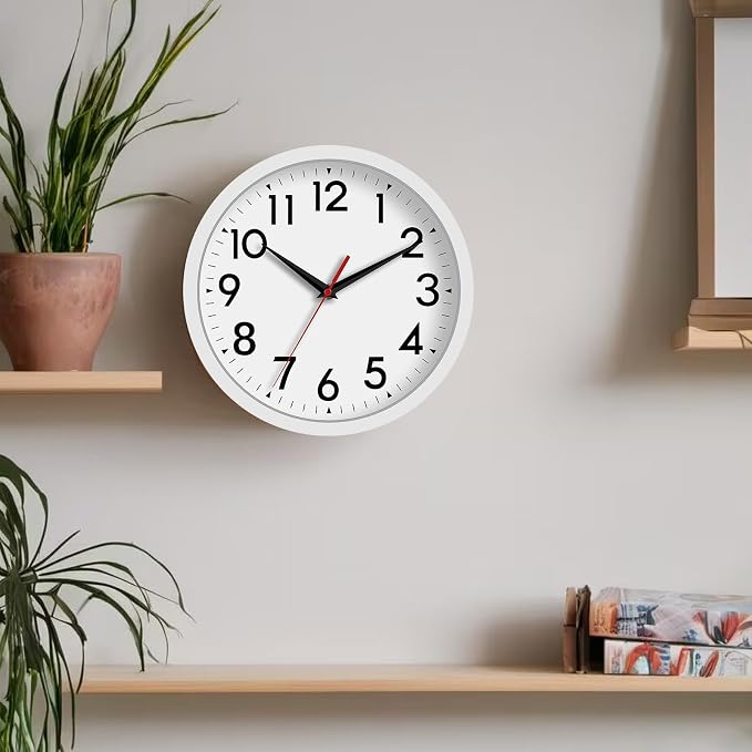 DAXSMY Wall Clock Small Analog 8 Inch Silent Non Ticking Battery Operated - Image 4