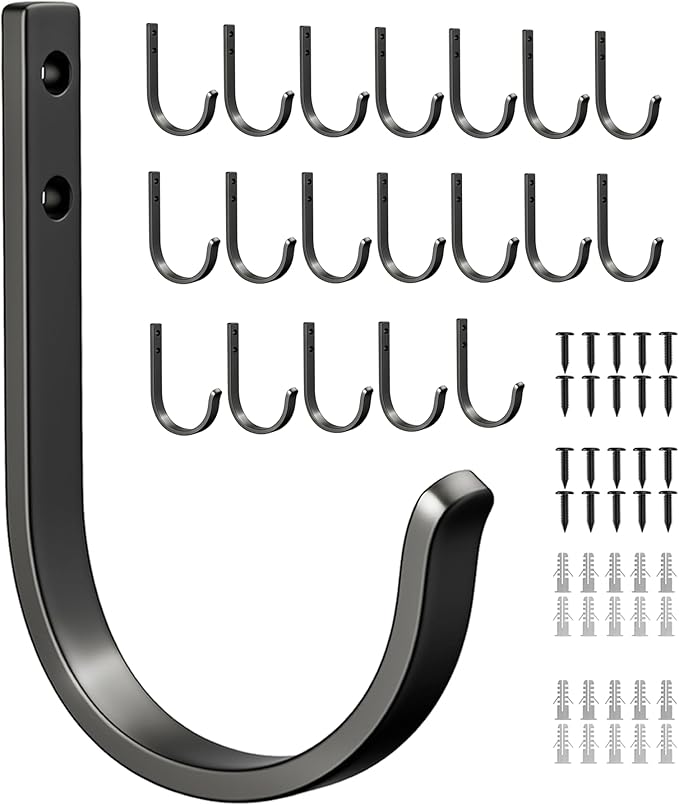 20-Pack Wall Hooks for Hanging Towel/Coat - 22LB Screw in Metal Hanger Wall by Josmimic