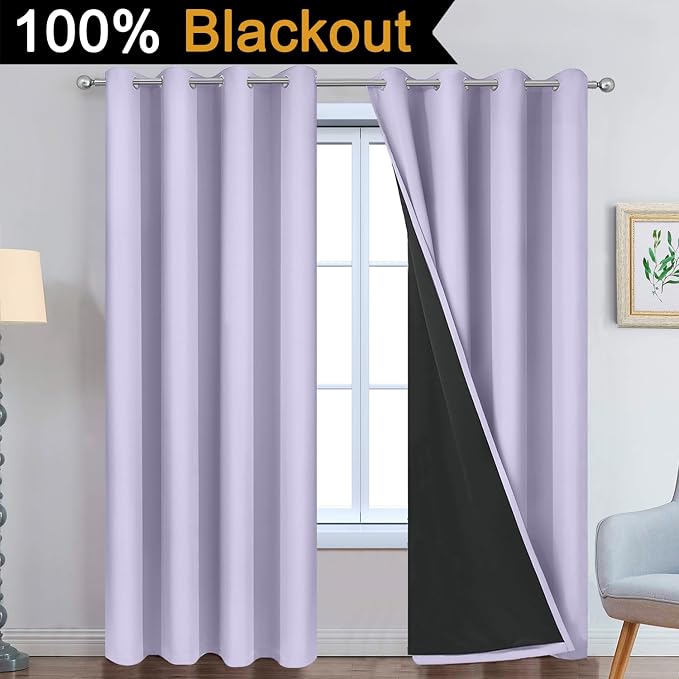 Yakamok 2 Thick Layers 100% Completely Blackout Window Curtains, Thermal - Image 2