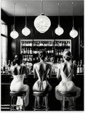FuSatisYilife Vintage Black and White Canvas Wall Art Trendy Women Drink by FuSatisYilife