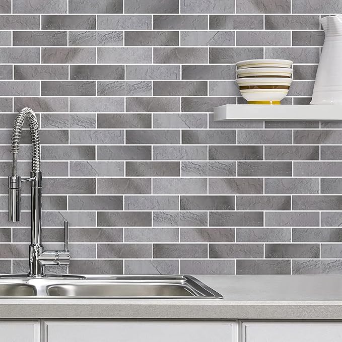 100 Vintage Grey Faux Brick Wall Tiles, 3D Thin Brick Veneers - Image 7