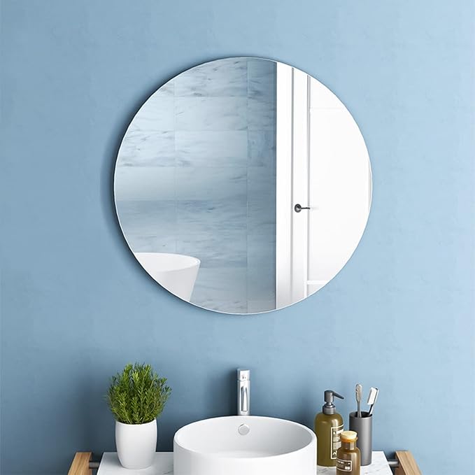 12'' Round Wall Mirror Tiles High Clear Reflecticon Self Adhesive Acrylic - Image 7