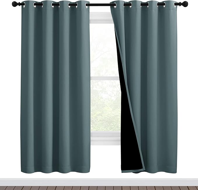 NICETOWN 100% Blackout Window Curtain Panels, Full Light Blocking Drapes by NICETOWN