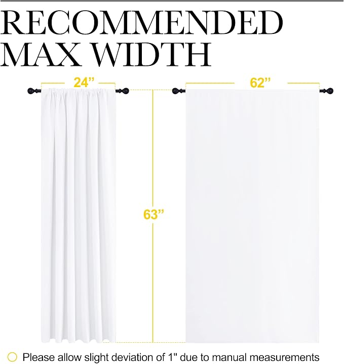 NICETOWN White Curtains, 50% Light Blocking Curtain Panels - Image 7