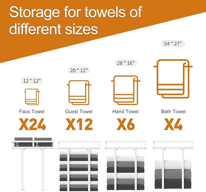 Towel Racks for Bathroom Wall Mounted, Xstydes Metal Towel Holder - Image 6