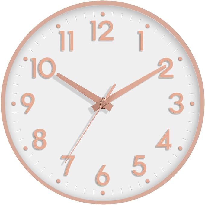 Mosewa Wall Clock 10 Inch, Battery Operated Silent Non-Ticking Modern Analog by MOSEWAWALLCLOCK