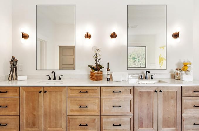 Modern Simple Black Frame 40x24Inch Mirror - Image 2