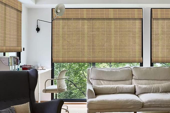 Letau No Drill No Tools Cordless Wood Window Shades Blinds, Bamboo Light - Image 2