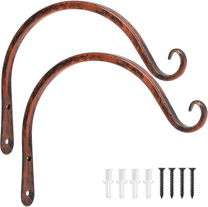 FEED GARDEN 2 Pack 8 Inch Hanging Plant Bracket Wall Hooks Decorative Plant by FEEDGARDEN
