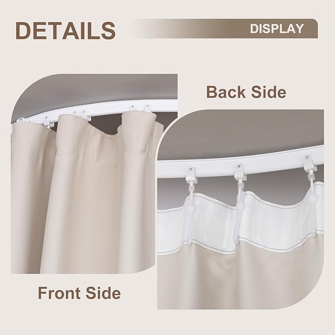 MaKefeile Room Divider Curtains & Flexible Bendable Tracks Set, Privacy - Image 5