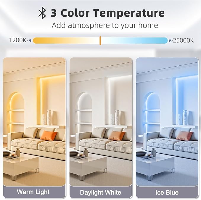 Tenmiro White LED Strip Lights 32.8ft Super Bright 25000K Daylight White - Image 3