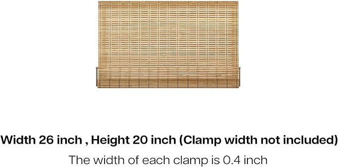 LazBlinds No Tools No Drill Bamboo Roller Shades, Cordless Bamboo Blinds - Image 7
