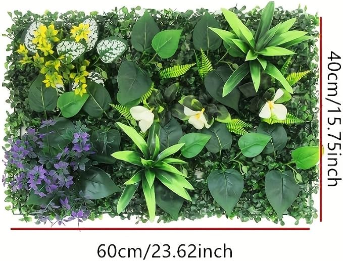 Artificial Mixed Botanical Plant Wall Panel, 24x16 in UV-Protected Faux - Image 8
